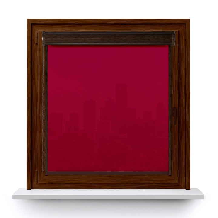 Roleta w kasecie PCV Gładka Przyciemniająca Gładka z prowadnicą Czerwona 505