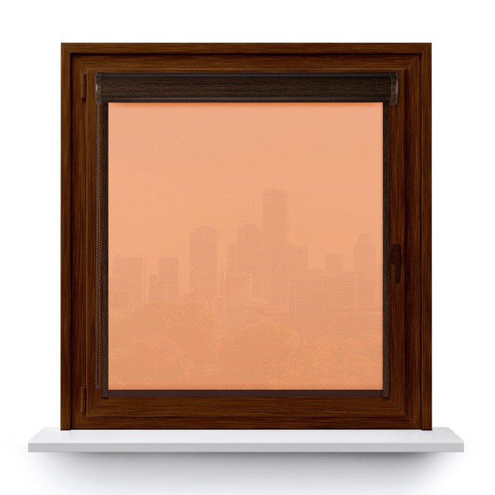 Roleta w kasecie PCV Gładka Przyciemniająca Gładka z prowadnicą Jasnopomarańczowa 523