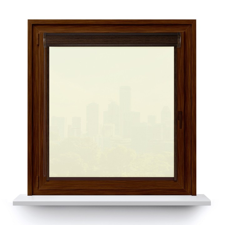 Roleta w kasecie PCV Gładka Przyciemniająca Gładka z prowadnicą Kremowa Gl02