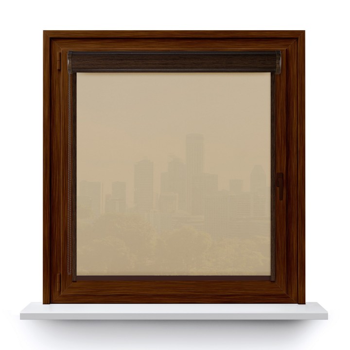 Roleta w kasecie PCV Gładka Przyciemniająca Gładka z prowadnicą Beżowa Gl03