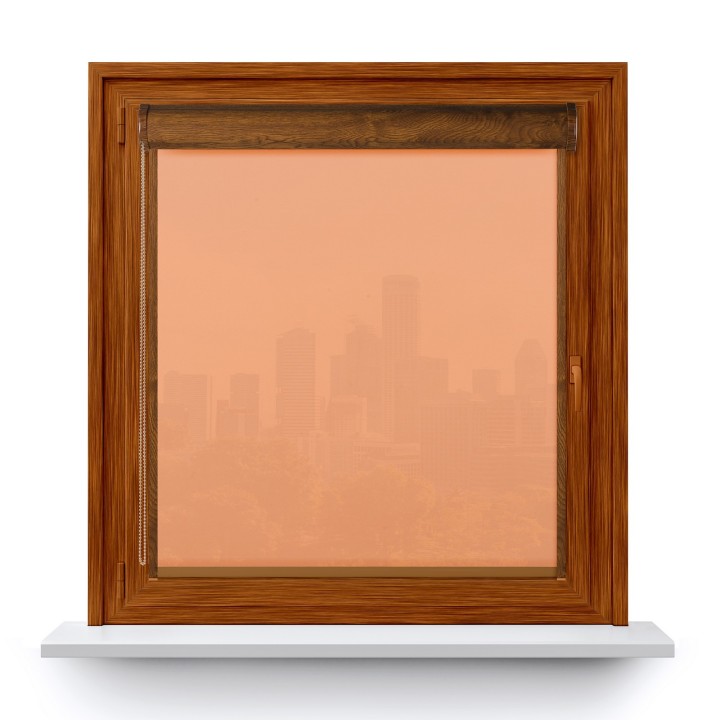 Roleta w kasecie PCV Gładka Przyciemniająca Gładka z prowadnicą Jasnopomarańczowa 523