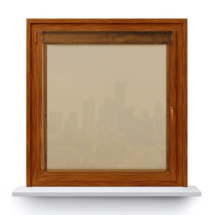 Roleta w kasecie PCV Gładka Przyciemniająca Gładka z prowadnicą Beżowa Gl03