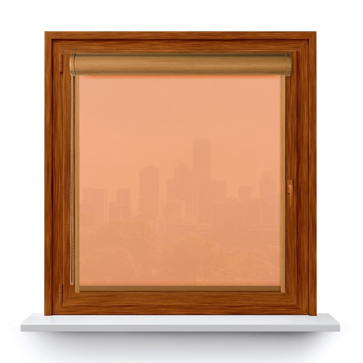 Roleta w kasecie PCV Gładka Przyciemniająca Gładka z prowadnicą Jasnopomarańczowa 523