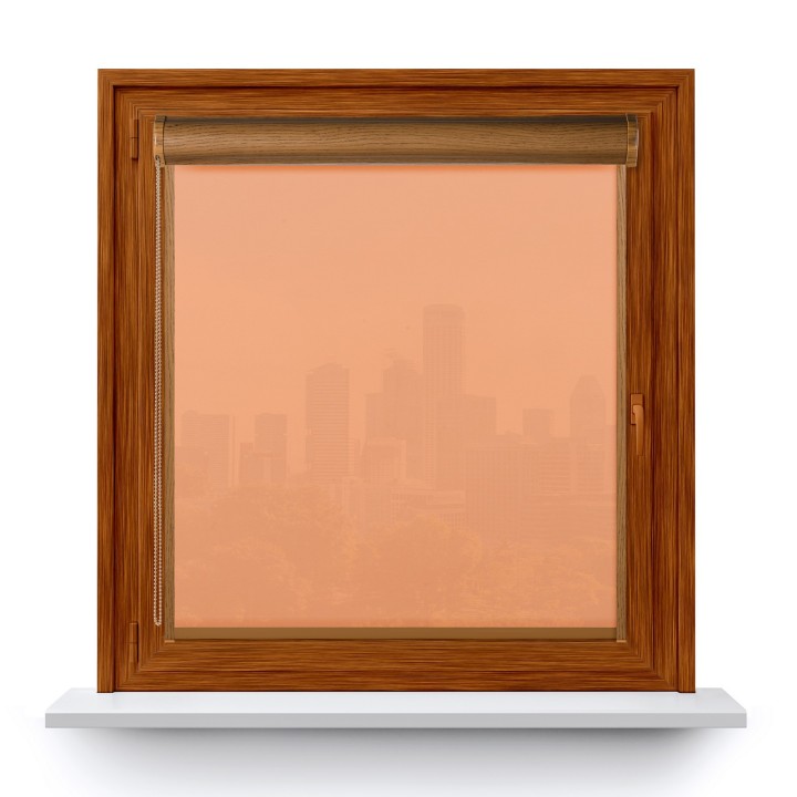 Roleta w kasecie PCV Gładka Przyciemniająca Gładka z prowadnicą Jasnopomarańczowa 523