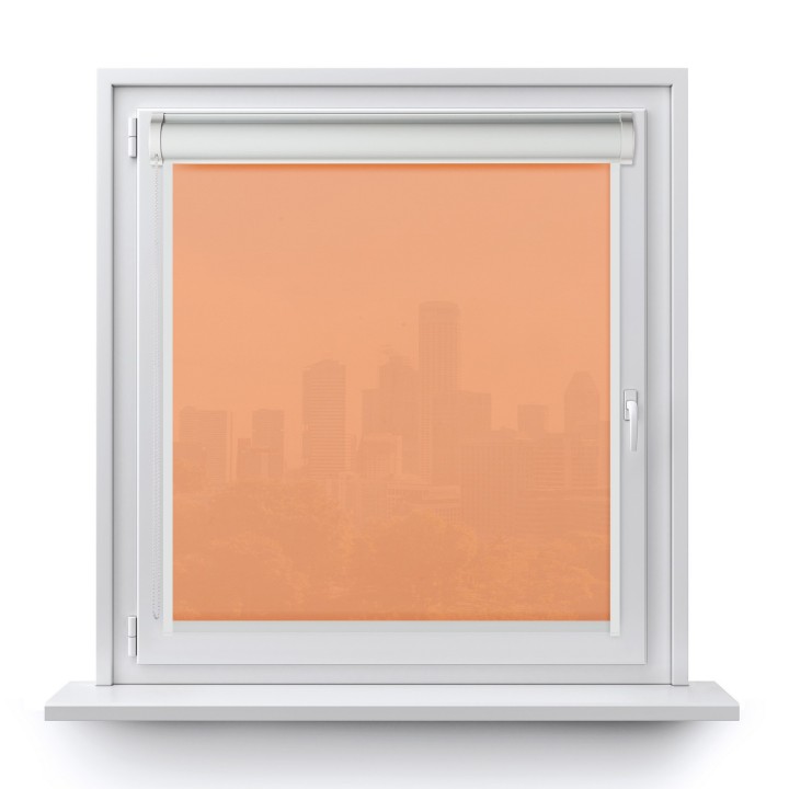 Roleta w kasecie PCV Gładka Przyciemniająca Gładka z prowadnicą Jasnopomarańczowa 523