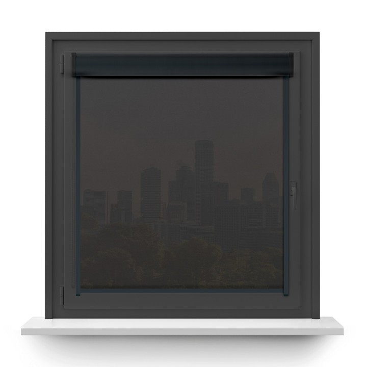 Roleta w kasecie PCV Gładka Przyciemniająca Gładka z prowadnicą Ciemna Szara Gl06