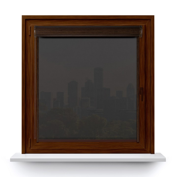 Roleta w kasecie PCV Gładka Przyciemniająca Gładka z prowadnicą Ciemna Szara Gl06