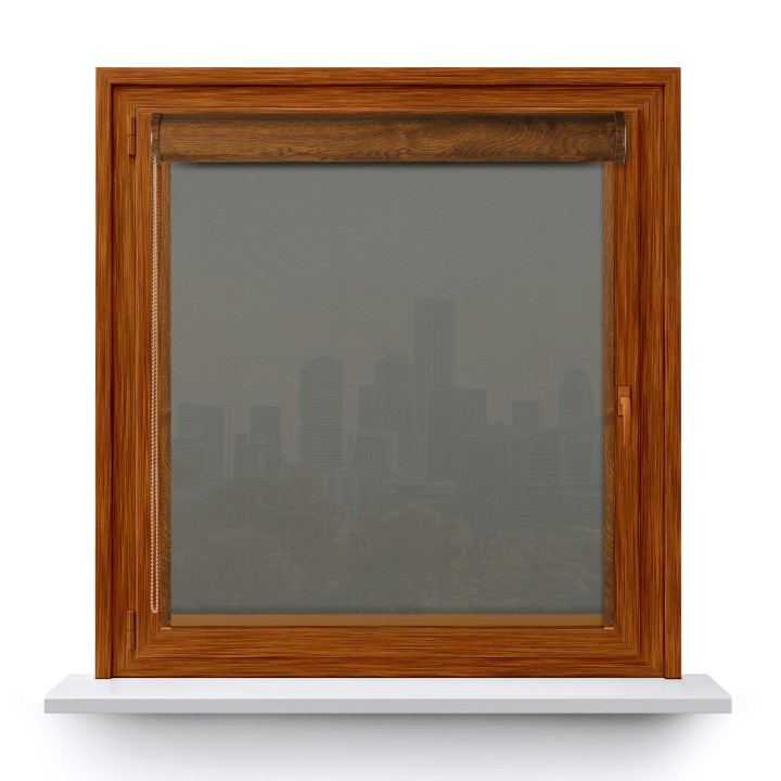 Roleta w kasecie PCV Gładka Przyciemniająca Gładka z prowadnicą Szara Gl05