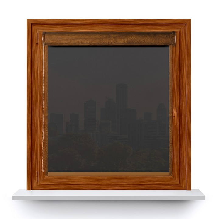 Roleta w kasecie PCV Gładka Przyciemniająca Gładka z prowadnicą Ciemna Szara Gl06