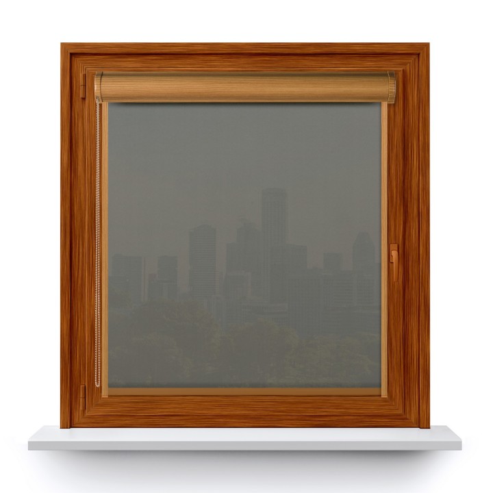 Roleta w kasecie PCV Gładka Przyciemniająca Gładka z prowadnicą Szara Gl05