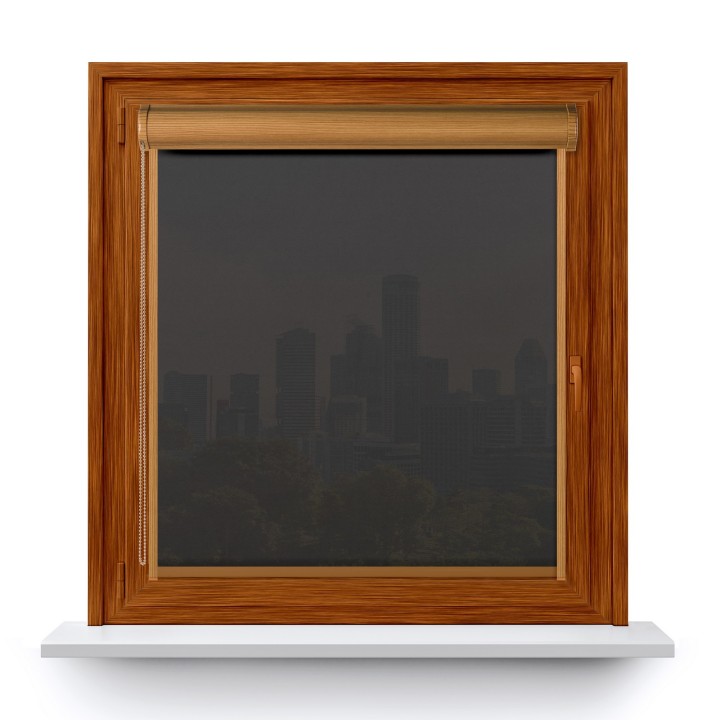 Roleta w kasecie PCV Gładka Przyciemniająca Gładka z prowadnicą Ciemna Szara Gl06