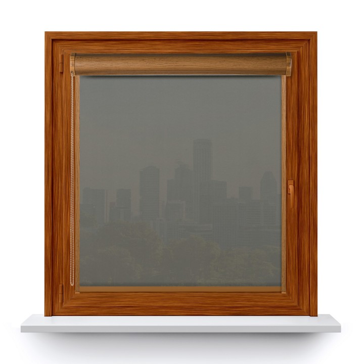 Roleta w kasecie PCV Gładka Przyciemniająca Gładka z prowadnicą Szara Gl05