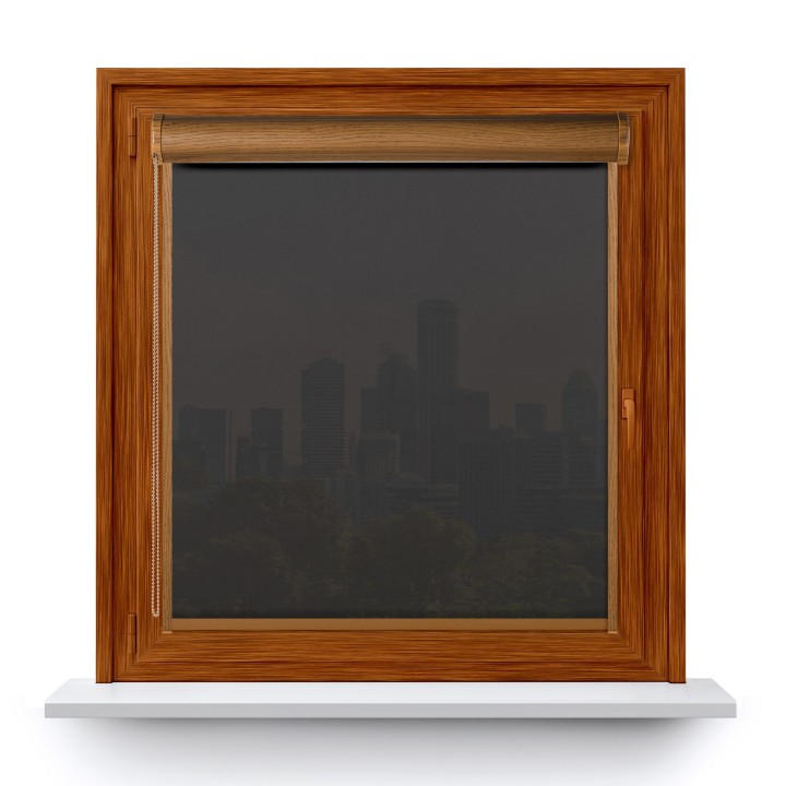 Roleta w kasecie PCV Gładka Przyciemniająca Gładka z prowadnicą Ciemna Szara Gl06