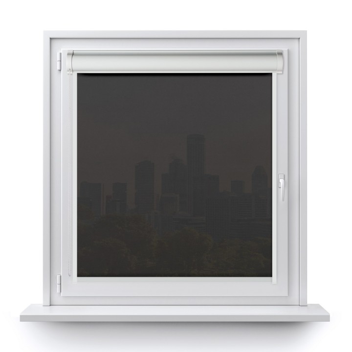 Roleta w kasecie PCV Gładka Przyciemniająca Gładka z prowadnicą Ciemna Szara Gl06