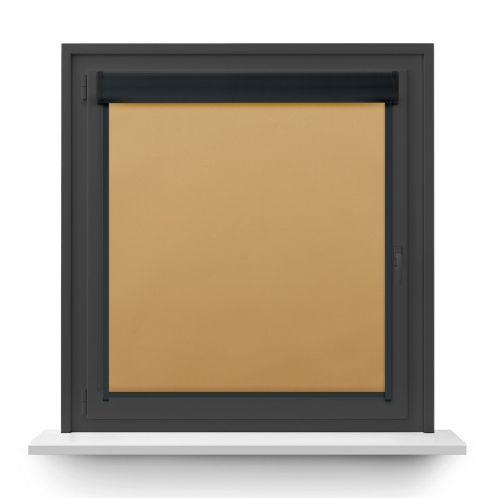 Roleta w kasecie PCV Gładka Zaciemniająca Termo Zaciemniająca z prowadnicą Beżowa 53