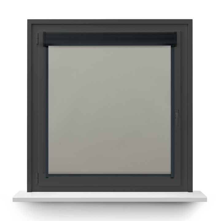 Roleta w kasecie PCV Gładka Zaciemniająca Termo Zaciemniająca z prowadnicą Szara 54