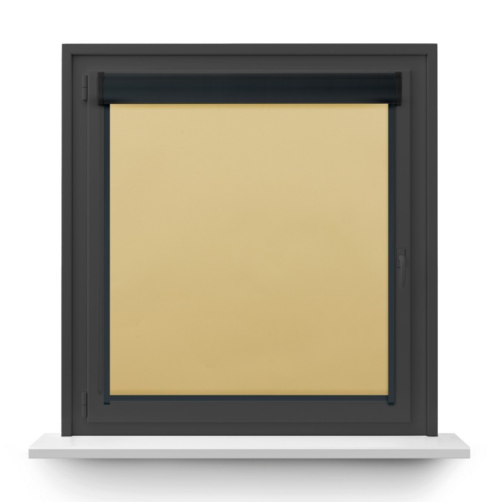 Roleta w kasecie PCV Gładka Zaciemniająca Termo Zaciemniająca z prowadnicą Żółta 057