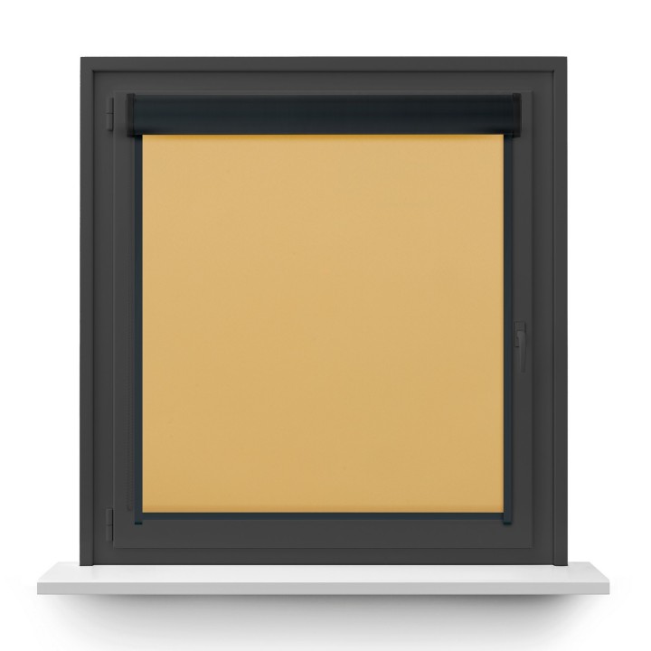 Roleta w kasecie PCV Gładka Zaciemniająca Termo Zaciemniająca z prowadnicą Jasnopomarańczowa 058