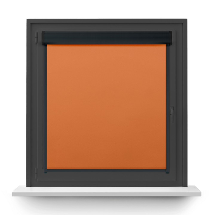 Roleta w kasecie PCV Gładka Zaciemniająca Termo Zaciemniająca z prowadnicą Pomarańczowa 60
