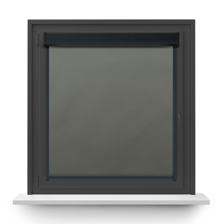 Roleta w kasecie PCV Gładka Zaciemniająca Termo Zaciemniająca z prowadnicą Ciemnoszara 61