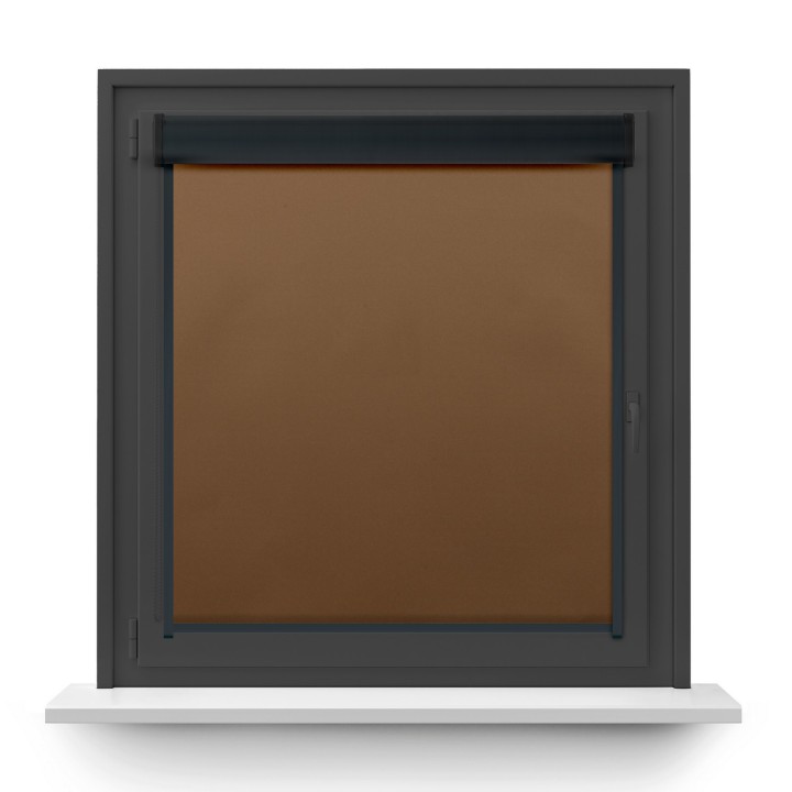 Roleta w kasecie PCV Gładka Zaciemniająca Termo Zaciemniająca z prowadnicą Brązowa 301