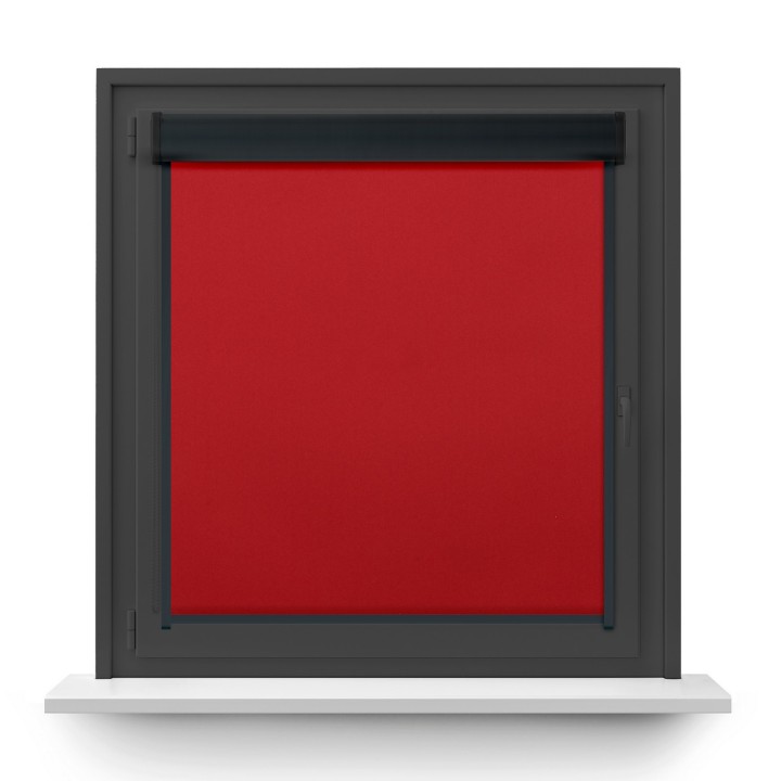 Roleta w kasecie PCV Gładka Zaciemniająca Termo Zaciemniająca z prowadnicą Czerwona 306