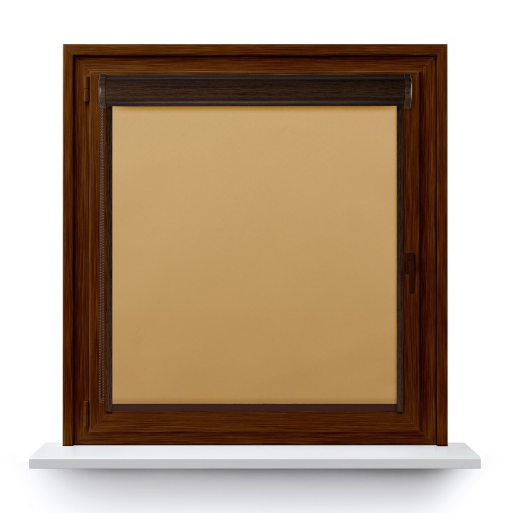 Roleta w kasecie PCV Gładka Zaciemniająca Termo Zaciemniająca z prowadnicą Beżowa 53