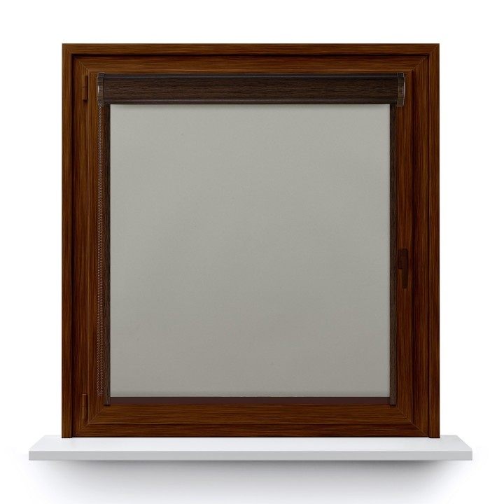 Roleta w kasecie PCV Gładka Zaciemniająca Termo Zaciemniająca z prowadnicą Szara 54