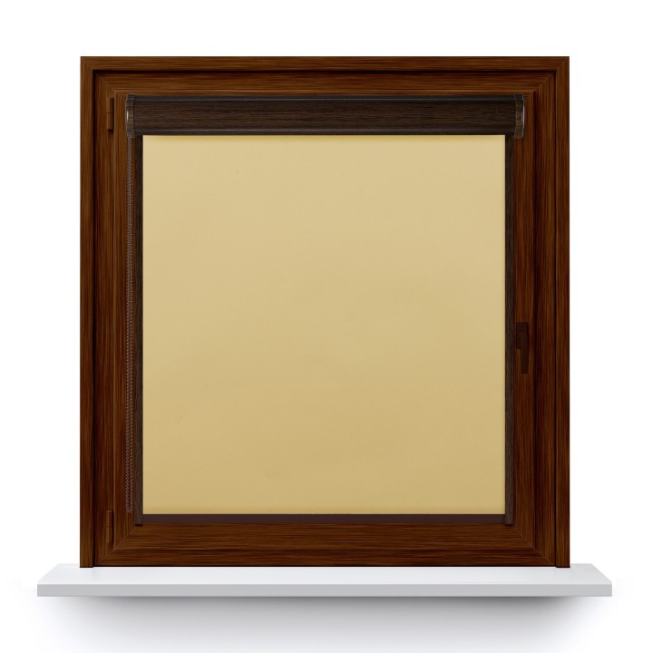 Roleta w kasecie PCV Gładka Zaciemniająca Termo Zaciemniająca z prowadnicą Żółta 057