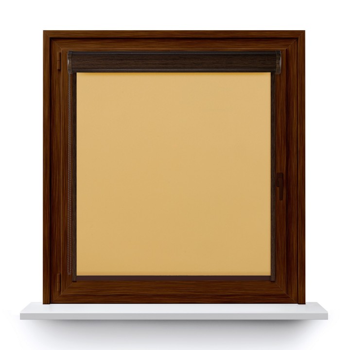 Roleta w kasecie PCV Gładka Zaciemniająca Termo Zaciemniająca z prowadnicą Jasnopomarańczowa 058