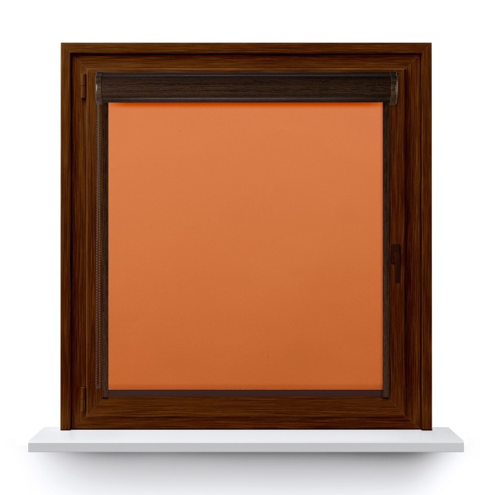 Roleta w kasecie PCV Gładka Zaciemniająca Termo Zaciemniająca z prowadnicą Pomarańczowa 60