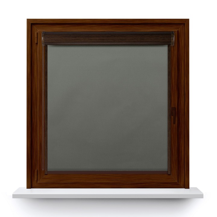 Roleta w kasecie PCV Gładka Zaciemniająca Termo Zaciemniająca z prowadnicą Ciemnoszara 61