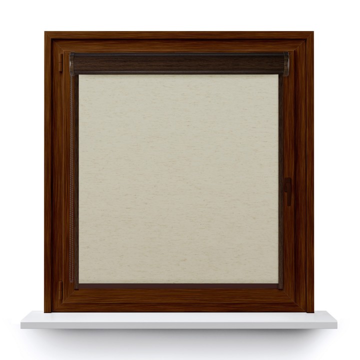 Roleta w kasecie PCV Gładka Zaciemniająca Termo Zaciemniająca z prowadnicą Beżowa 063