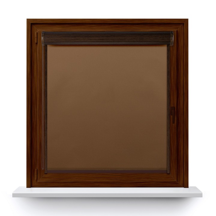 Roleta w kasecie PCV Gładka Zaciemniająca Termo Zaciemniająca z prowadnicą Brązowa 301