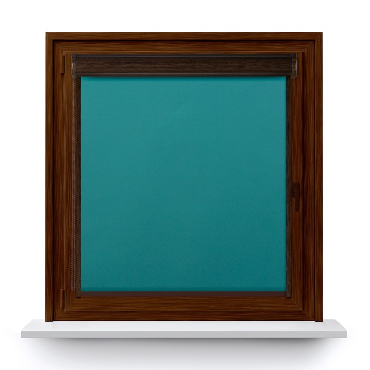 Roleta w kasecie PCV Gładka Zaciemniająca Termo Zaciemniająca z prowadnicą Turkusowa 303