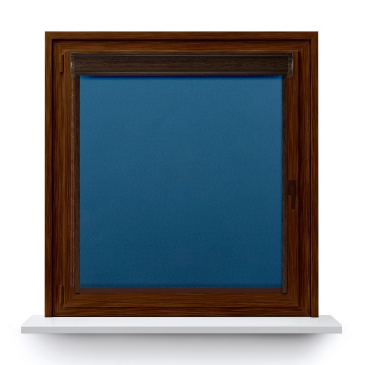 Roleta w kasecie PCV Gładka Zaciemniająca Termo Zaciemniająca z prowadnicą Niebieska 304