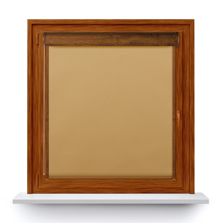 Roleta w kasecie PCV Gładka Zaciemniająca Termo Zaciemniająca z prowadnicą Beżowa 53