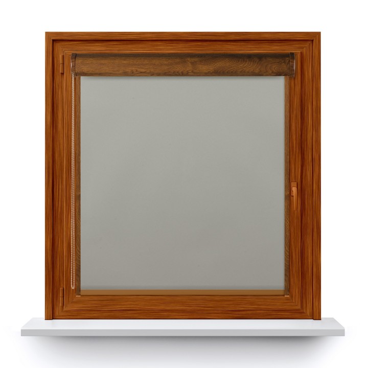 Roleta w kasecie PCV Gładka Zaciemniająca Termo Zaciemniająca z prowadnicą Szara 54