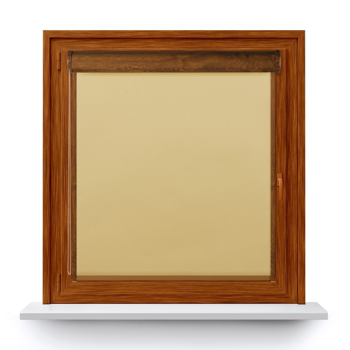 Roleta w kasecie PCV Gładka Zaciemniająca Termo Zaciemniająca z prowadnicą Żółta 057