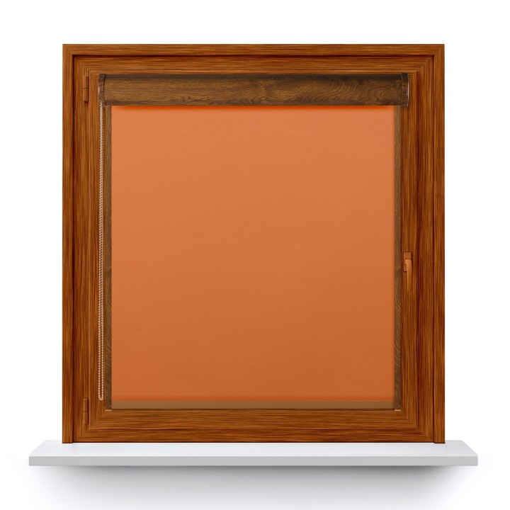 Roleta w kasecie PCV Gładka Zaciemniająca Termo Zaciemniająca z prowadnicą Pomarańczowa 60