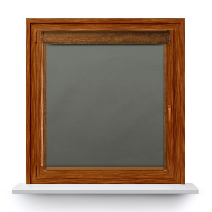 Roleta w kasecie PCV Gładka Zaciemniająca Termo Zaciemniająca z prowadnicą Ciemnoszara 61