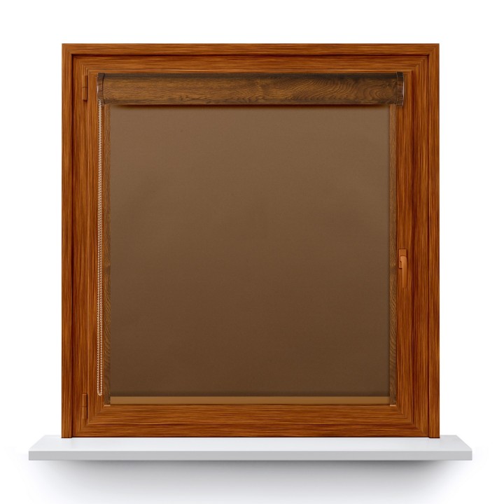 Roleta w kasecie PCV Gładka Zaciemniająca Termo Zaciemniająca z prowadnicą Brązowa 301