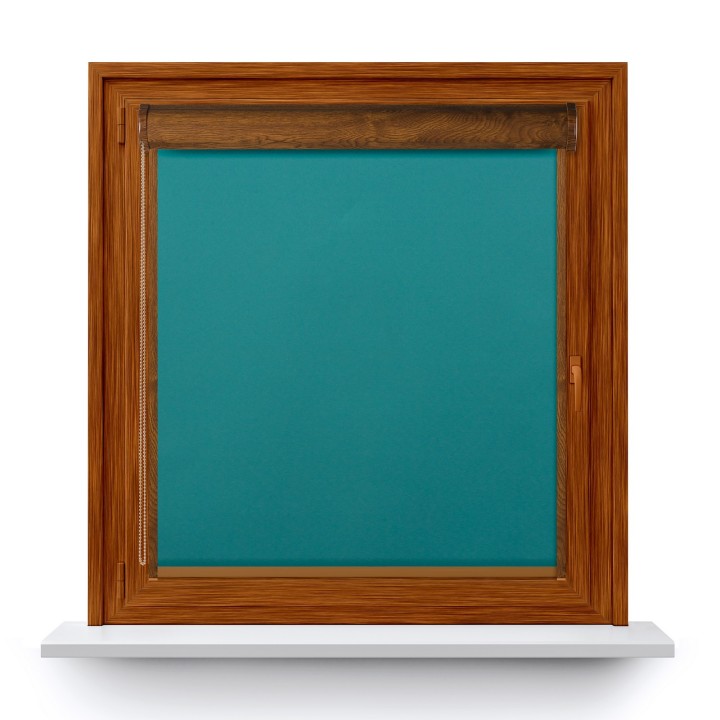 Roleta w kasecie PCV Gładka Zaciemniająca Termo Zaciemniająca z prowadnicą Turkusowa 303