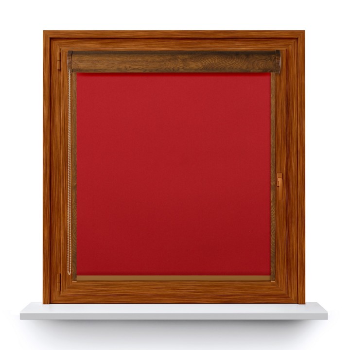 Roleta w kasecie PCV Gładka Zaciemniająca Termo Zaciemniająca z prowadnicą Czerwona 306