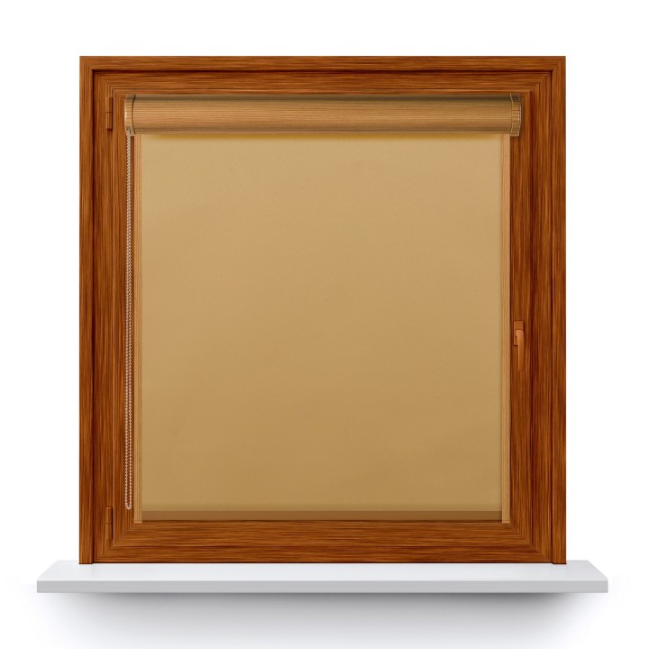 Roleta w kasecie PCV Gładka Zaciemniająca Termo Zaciemniająca z prowadnicą Beżowa 53