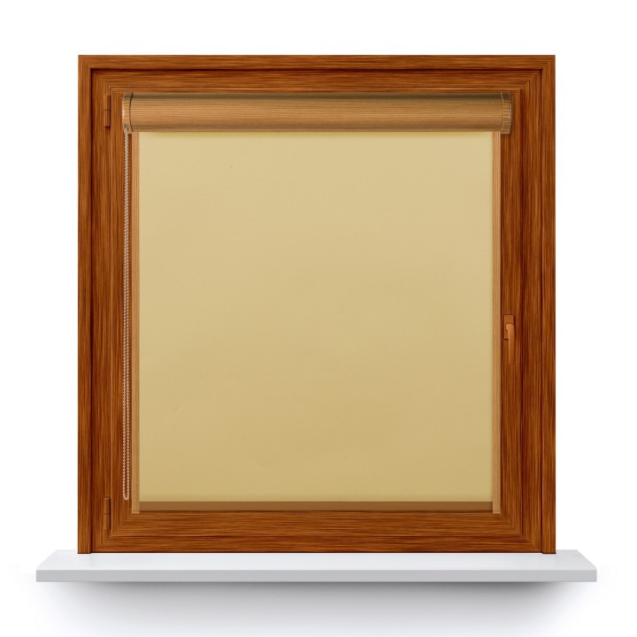 Roleta w kasecie PCV Gładka Zaciemniająca Termo Zaciemniająca z prowadnicą Żółta 057