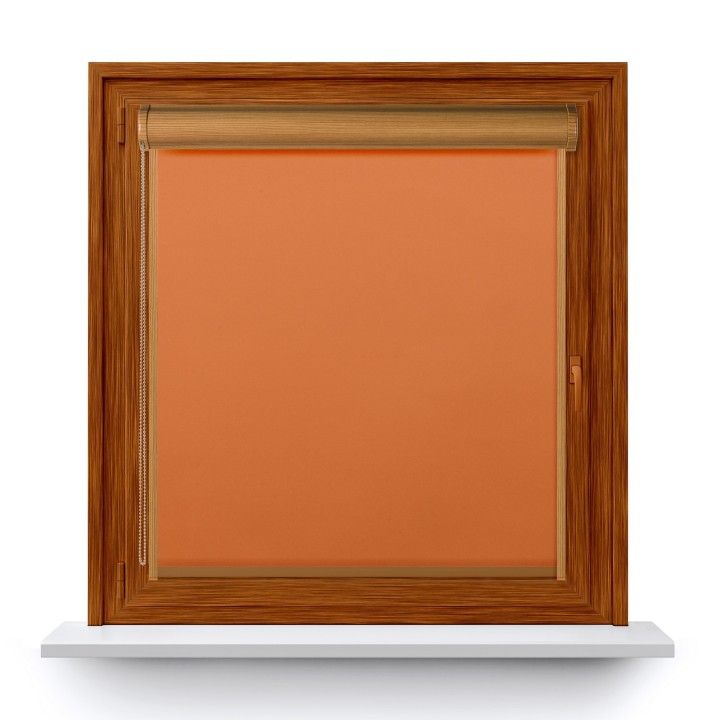 Roleta w kasecie PCV Gładka Zaciemniająca Termo Zaciemniająca z prowadnicą Pomarańczowa 60