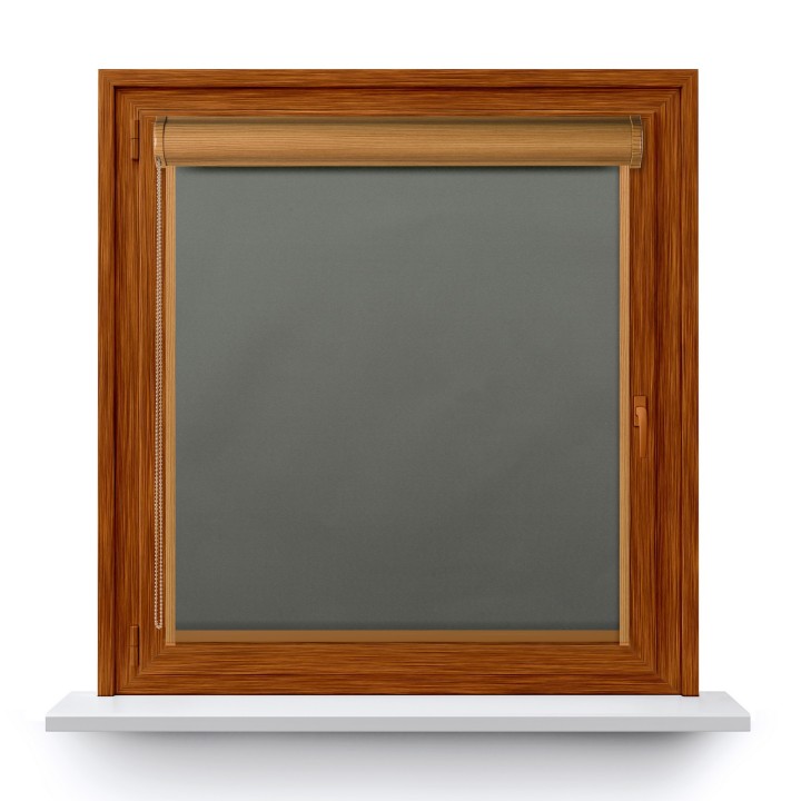 Roleta w kasecie PCV Gładka Zaciemniająca Termo Zaciemniająca z prowadnicą Ciemnoszara 61