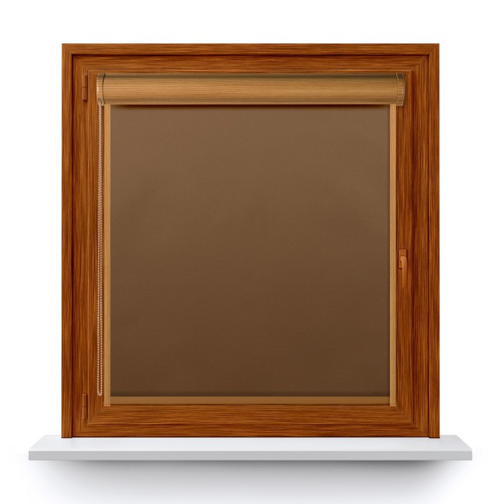 Roleta w kasecie PCV Gładka Zaciemniająca Termo Zaciemniająca z prowadnicą Brązowa 301