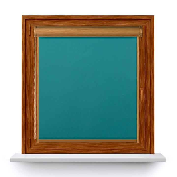 Roleta w kasecie PCV Gładka Zaciemniająca Termo Zaciemniająca z prowadnicą Turkusowa 303